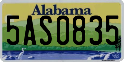 AL license plate 5AS0835
