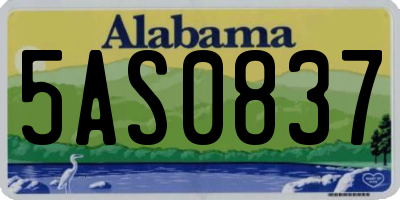 AL license plate 5AS0837