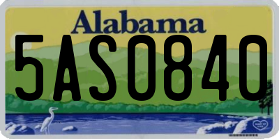 AL license plate 5AS0840