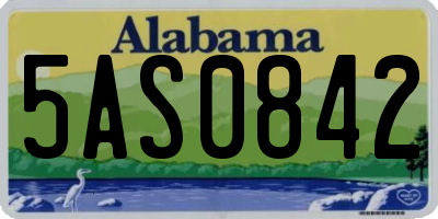 AL license plate 5AS0842