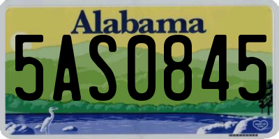 AL license plate 5AS0845