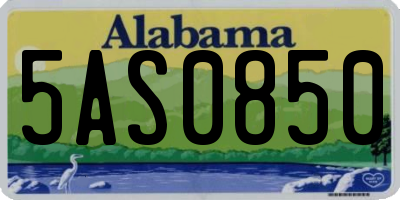 AL license plate 5AS0850