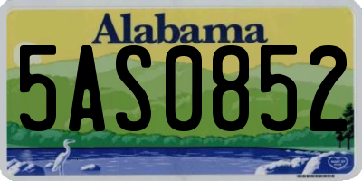 AL license plate 5AS0852
