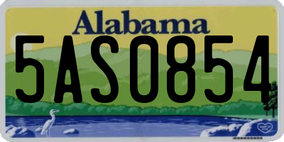 AL license plate 5AS0854