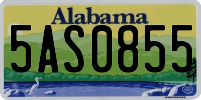 AL license plate 5AS0855