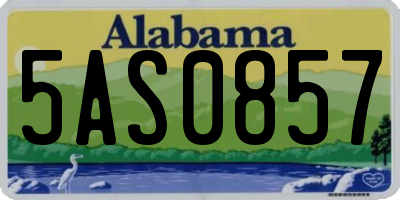 AL license plate 5AS0857