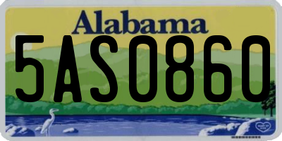 AL license plate 5AS0860