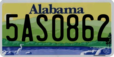 AL license plate 5AS0862