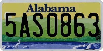 AL license plate 5AS0863
