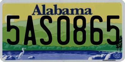 AL license plate 5AS0865