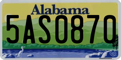 AL license plate 5AS0870