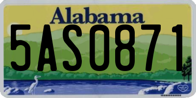 AL license plate 5AS0871