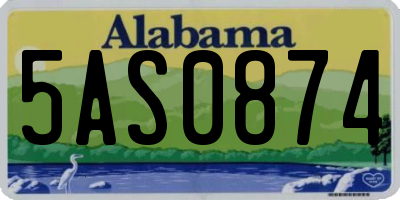 AL license plate 5AS0874