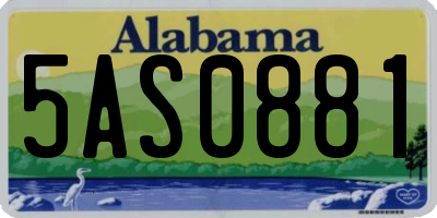 AL license plate 5AS0881