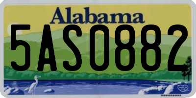 AL license plate 5AS0882