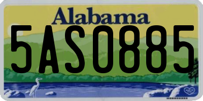 AL license plate 5AS0885