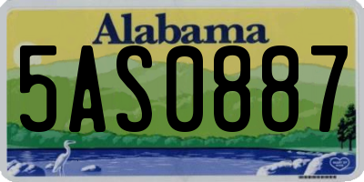 AL license plate 5AS0887