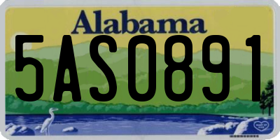 AL license plate 5AS0891