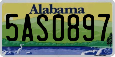AL license plate 5AS0897