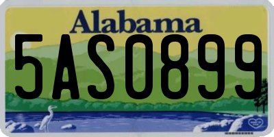 AL license plate 5AS0899