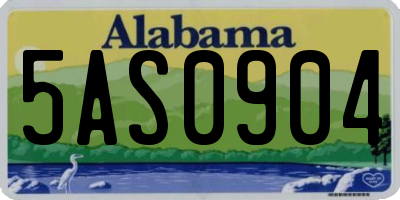 AL license plate 5AS0904