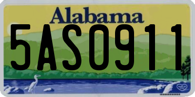 AL license plate 5AS0911