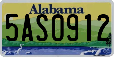 AL license plate 5AS0912