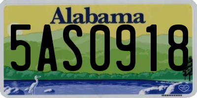 AL license plate 5AS0918
