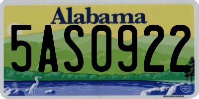 AL license plate 5AS0922