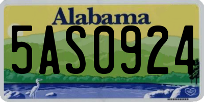 AL license plate 5AS0924