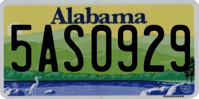 AL license plate 5AS0929
