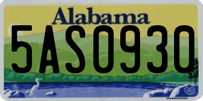AL license plate 5AS0930