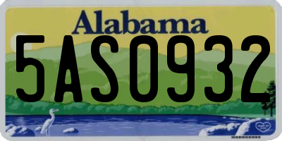 AL license plate 5AS0932