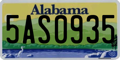 AL license plate 5AS0935