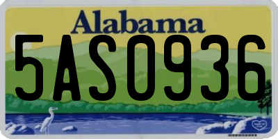 AL license plate 5AS0936