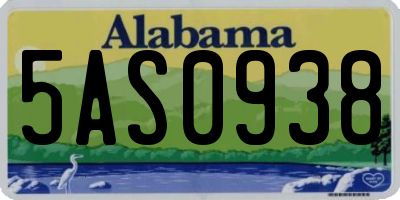 AL license plate 5AS0938