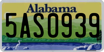 AL license plate 5AS0939