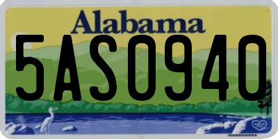 AL license plate 5AS0940