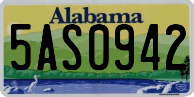 AL license plate 5AS0942