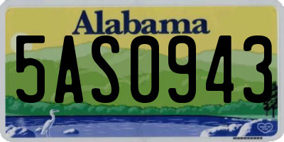 AL license plate 5AS0943