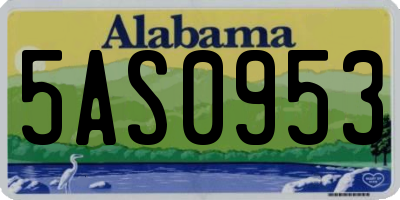 AL license plate 5AS0953