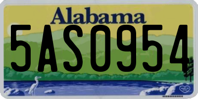 AL license plate 5AS0954