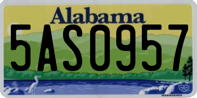 AL license plate 5AS0957