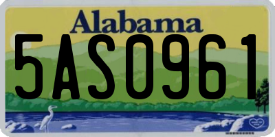 AL license plate 5AS0961