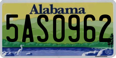 AL license plate 5AS0962