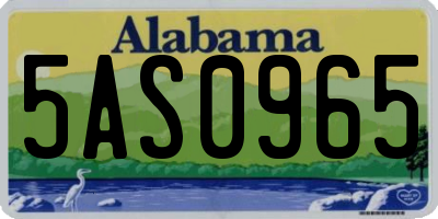 AL license plate 5AS0965