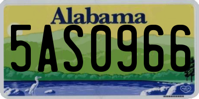 AL license plate 5AS0966