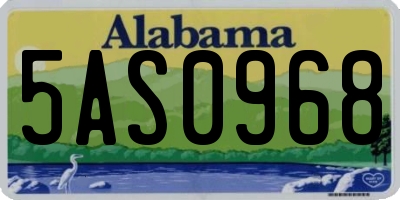 AL license plate 5AS0968