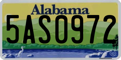 AL license plate 5AS0972