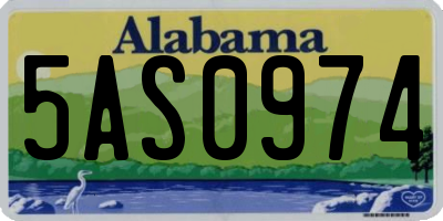 AL license plate 5AS0974